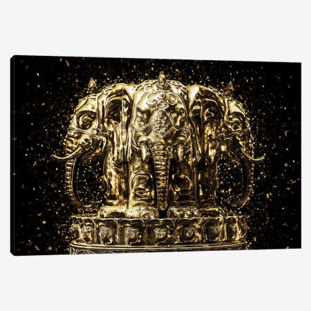 Golden - Elephants Buddha Canvas Print #PHD2012} by Philippe Hugonnard Canvas Artwork
