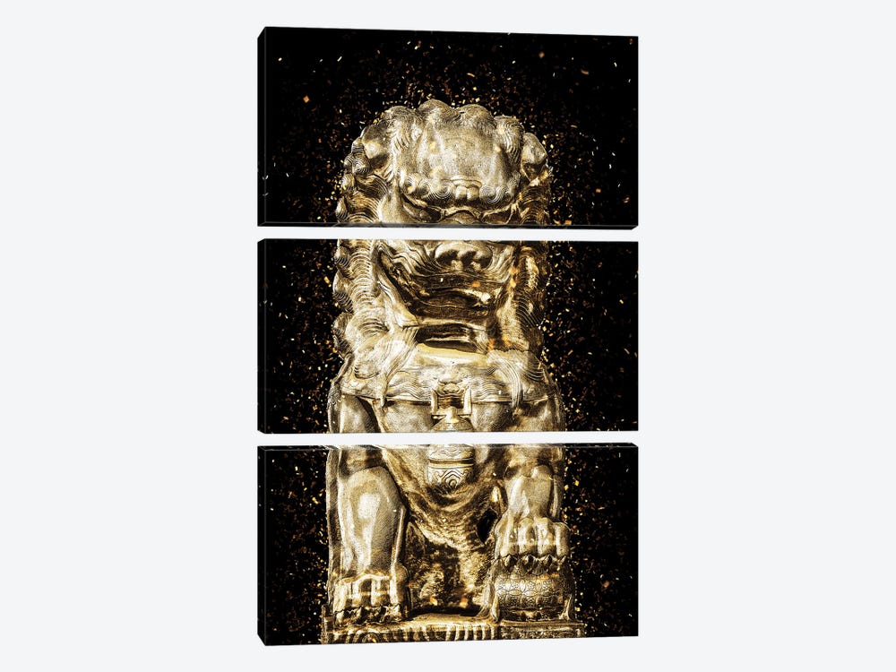 Golden - Buddha Lion by Philippe Hugonnard 3-piece Art Print