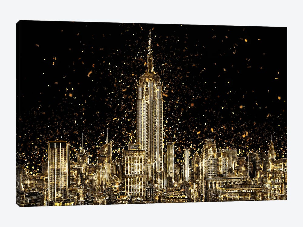 Golden - Manhattan Skyline by Philippe Hugonnard 1-piece Canvas Art