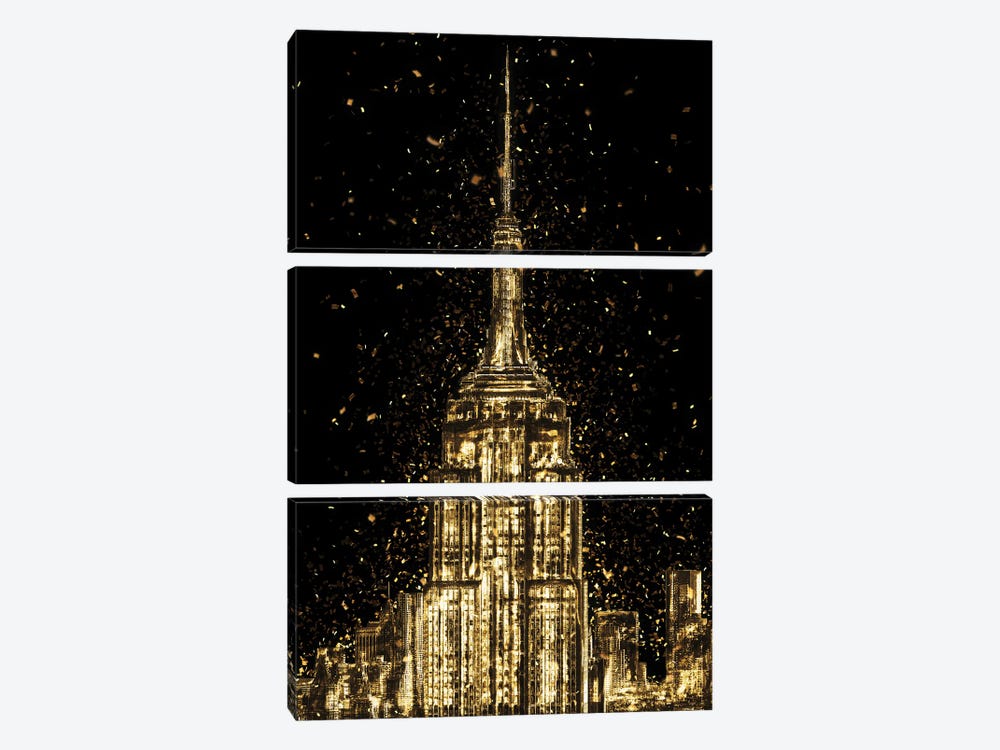 Golden - The Empire State Building by Philippe Hugonnard 3-piece Canvas Artwork