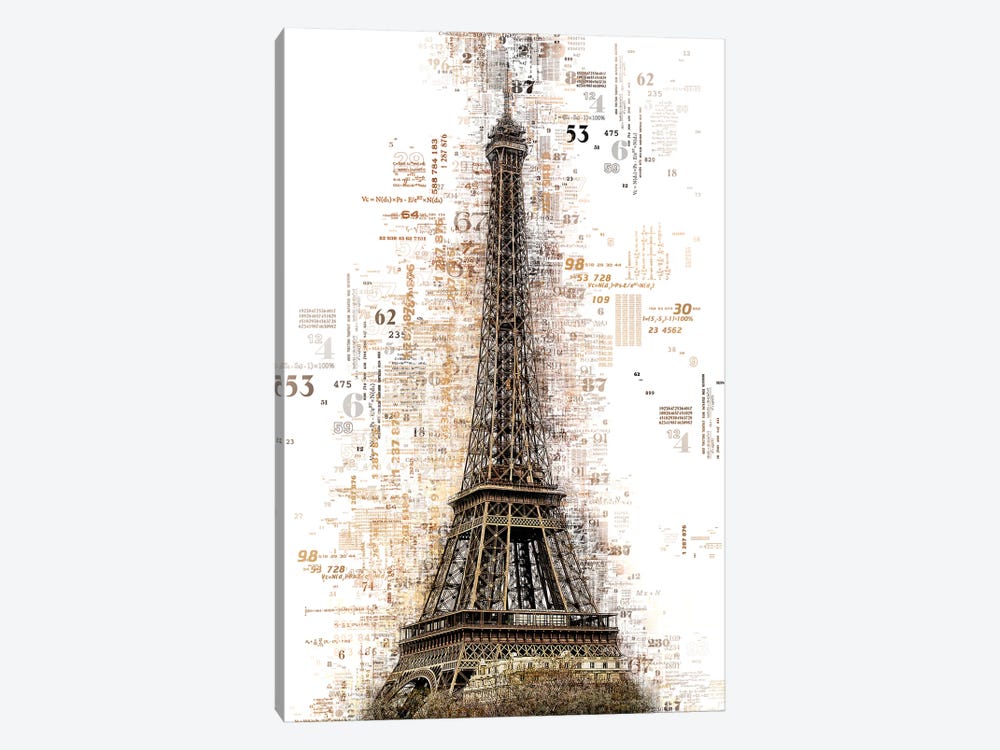 Numbers Collection - Paris Eiffel by Philippe Hugonnard 1-piece Canvas Art Print