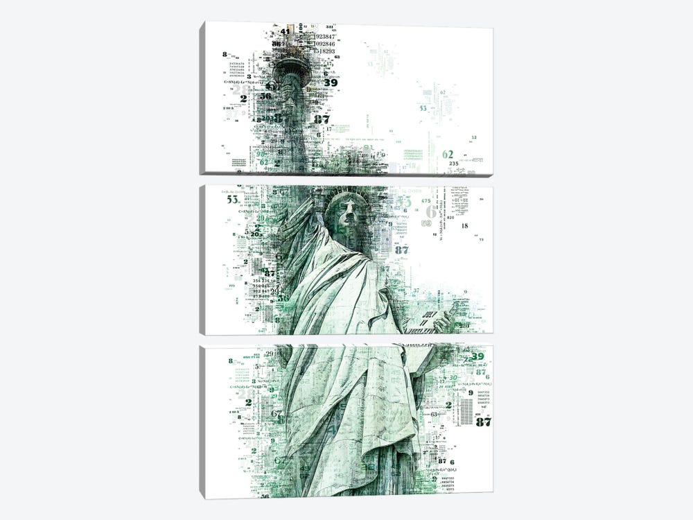 Numbers Collection - New York Liberty by Philippe Hugonnard 3-piece Canvas Artwork