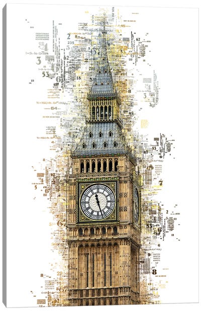 Numbers Collection - London Big Ben Canvas Art Print - Big Ben