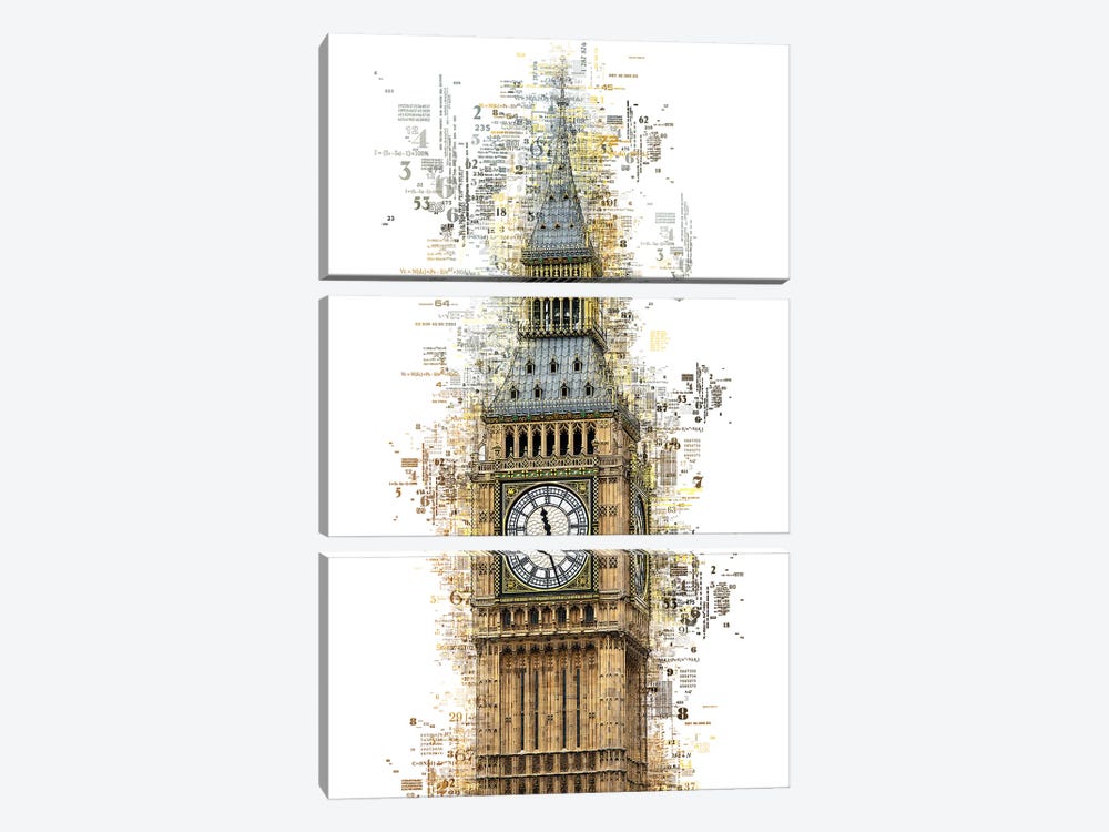 Numbers Collection - London Big Ben by Philippe Hugonnard 3-piece Canvas Art Print