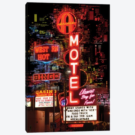 Numbers Collection - Las Vegas Bingo Motel Canvas Print #PHD2025} by Philippe Hugonnard Canvas Art