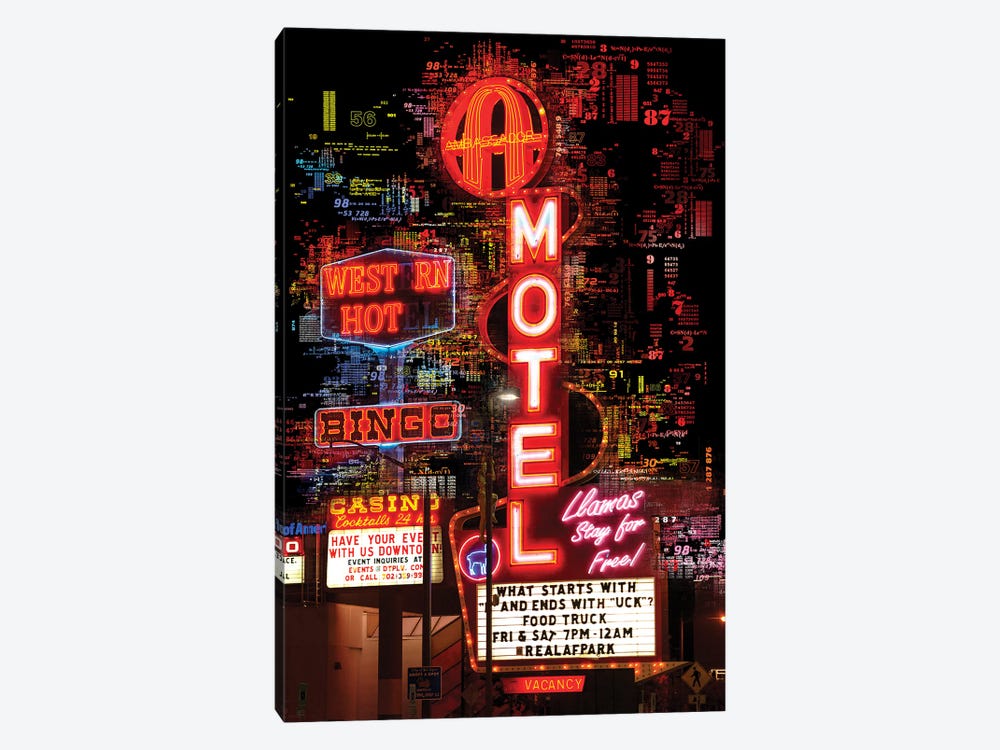 Numbers Collection - Las Vegas Bingo Motel by Philippe Hugonnard 1-piece Canvas Art Print