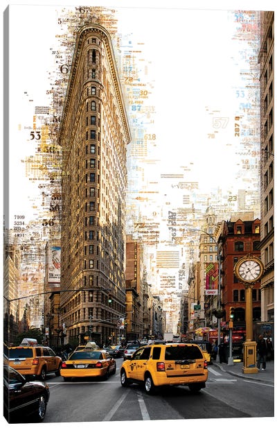 Numbers Collection - Manhattan Flatiron Canvas Art Print - Flatiron Building