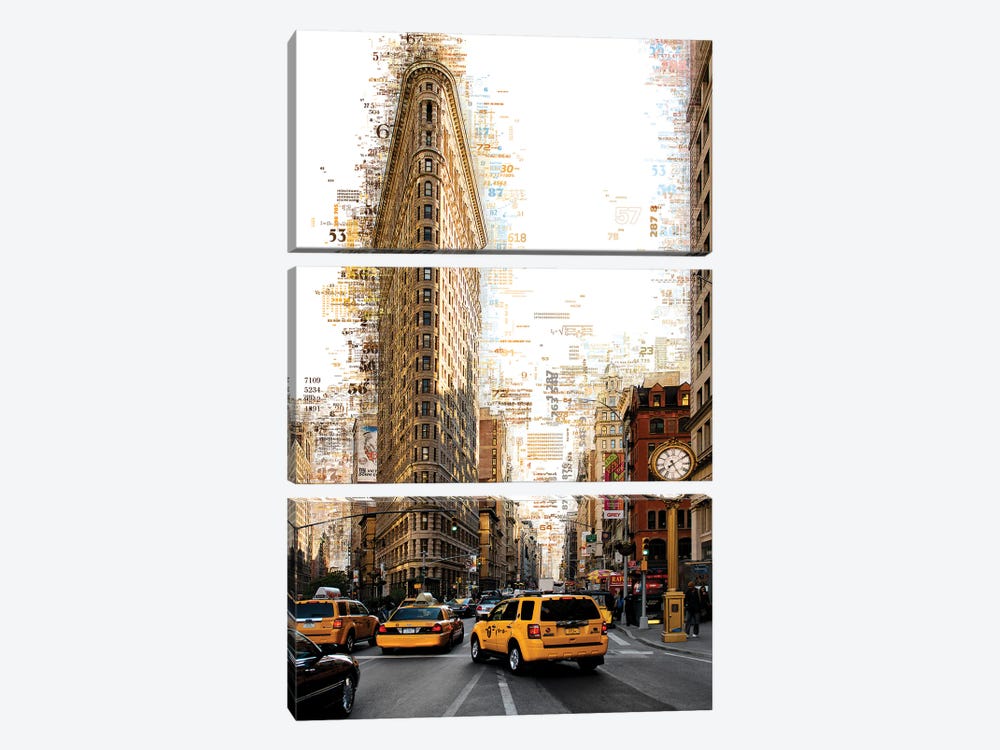 Numbers Collection - Manhattan Flatiron by Philippe Hugonnard 3-piece Canvas Artwork