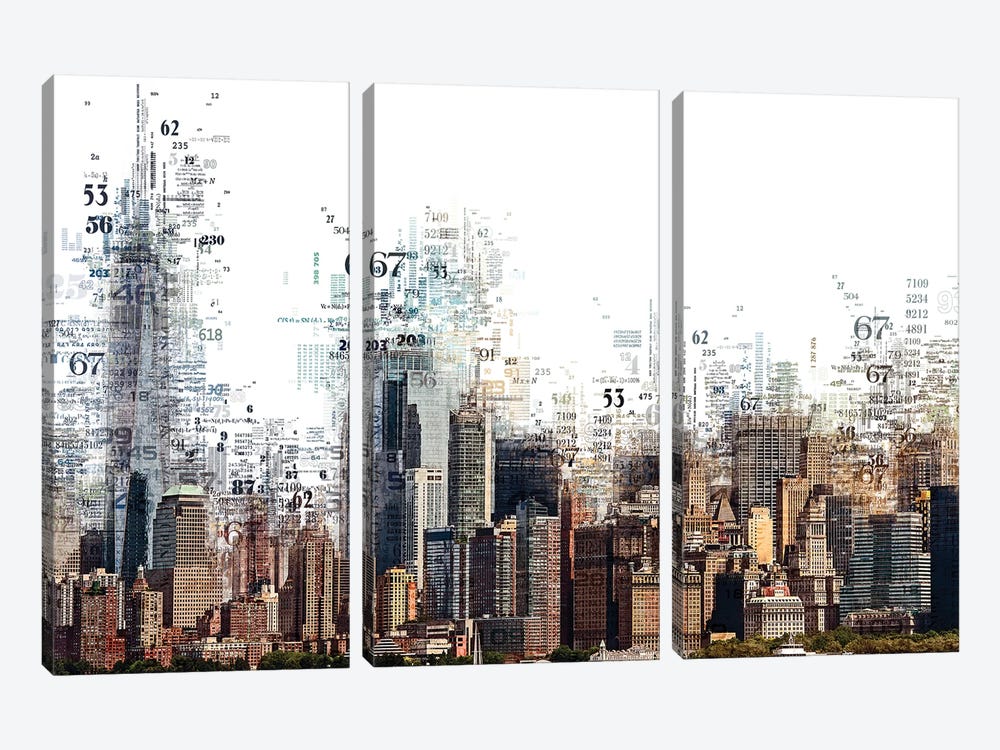 Numbers Collection - Ny Skyline by Philippe Hugonnard 3-piece Art Print