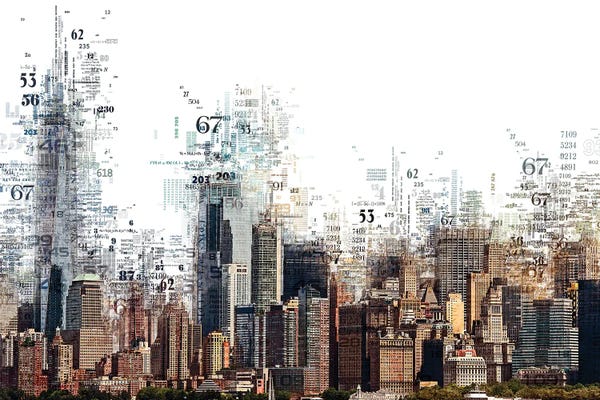 New York City Skylines: Numbers Collection - Ny Skyline by Philippe Hugonnard