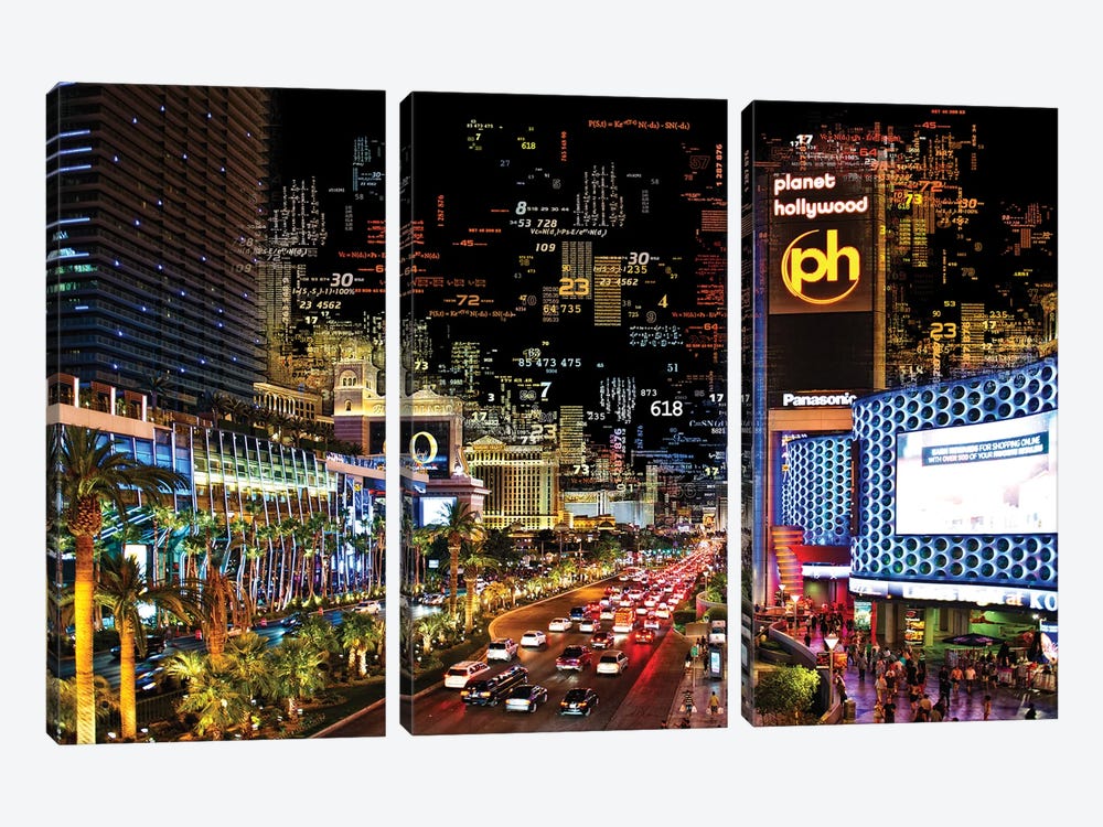 Numbers Collection - Vegas Strip by Philippe Hugonnard 3-piece Canvas Artwork