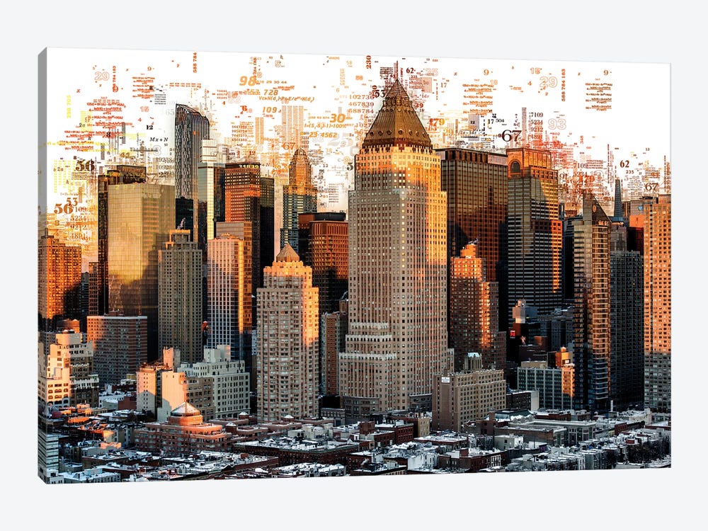 Numbers Collection - New York Builldings by Philippe Hugonnard 1-piece Canvas Print
