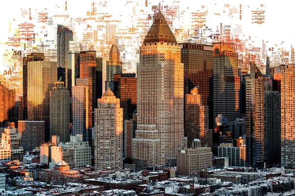 New York City Skylines: Numbers Collection - New York Builldings by Philippe Hugonnard