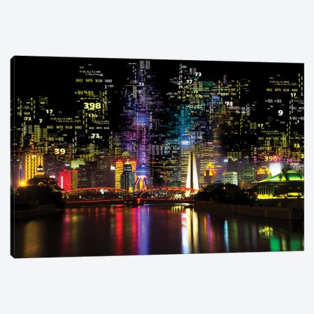 Numbers Collection - Shanghai Night Canvas Print #PHD2030} by Philippe Hugonnard Canvas Artwork