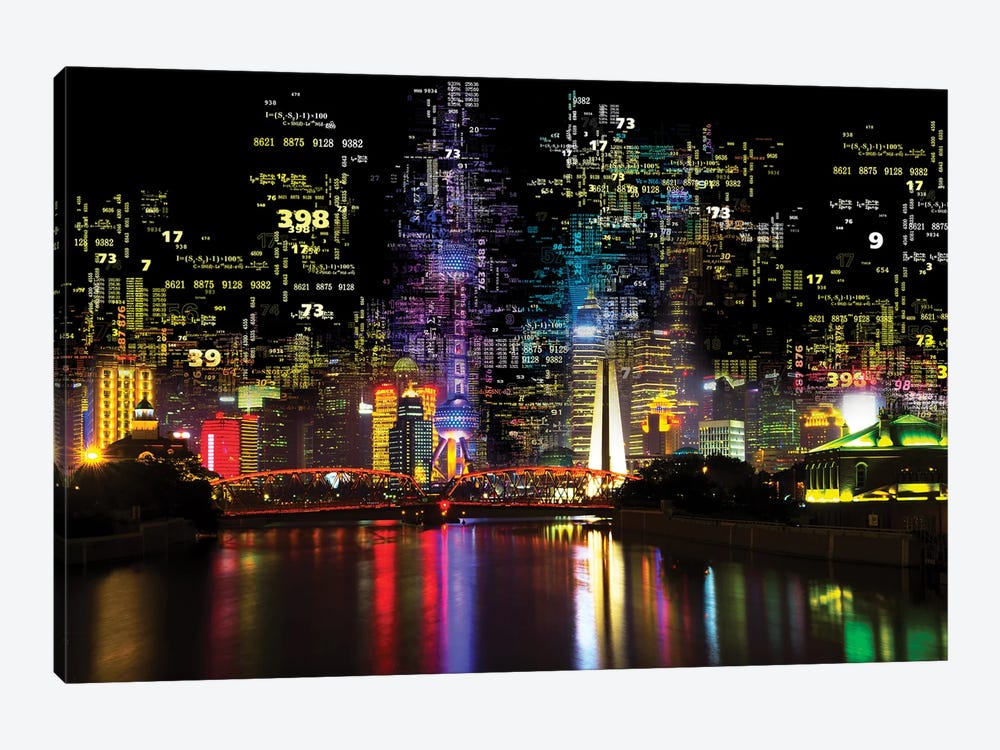 Numbers Collection - Shanghai Night by Philippe Hugonnard 1-piece Canvas Print