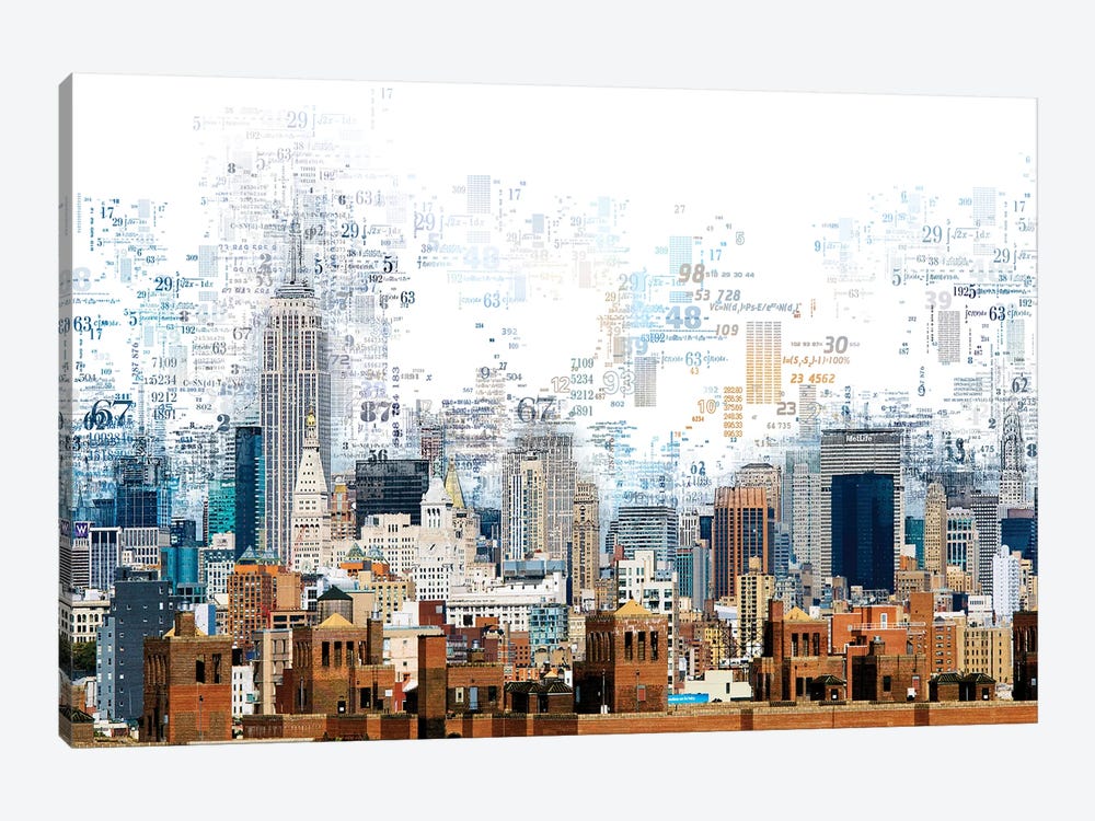 Numbers Collection - Manhattan Line by Philippe Hugonnard 1-piece Canvas Art Print