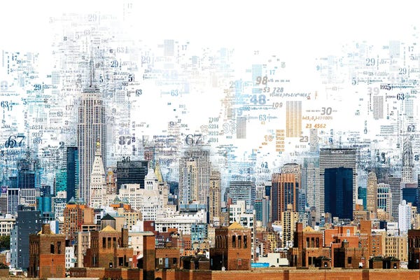 New York City Skylines: Numbers Collection - Manhattan Line by Philippe Hugonnard