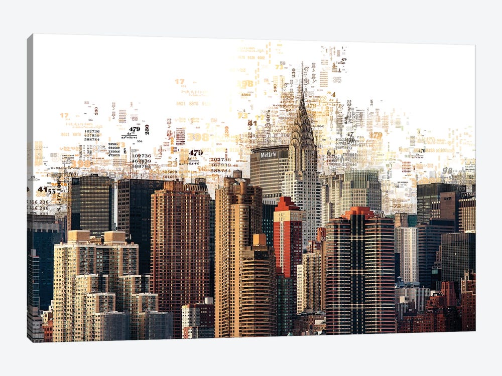 Numbers Collection - Manhattan Skyscrapers by Philippe Hugonnard 1-piece Canvas Artwork