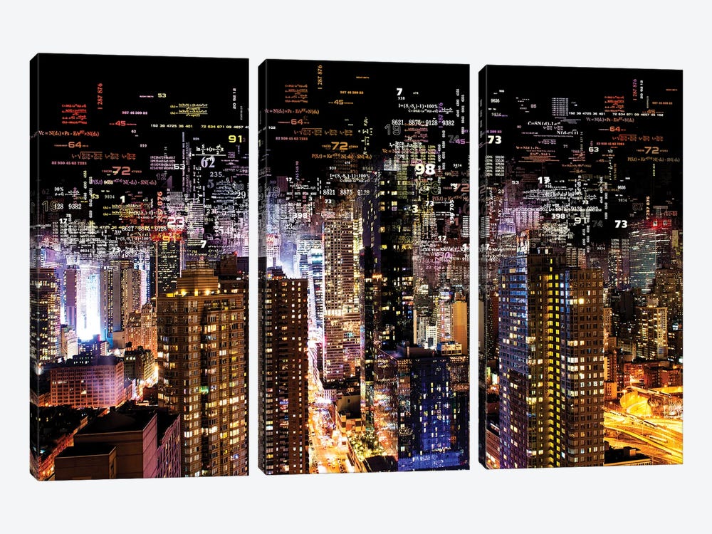 Numbers Collection - Times Square by Philippe Hugonnard 3-piece Canvas Print