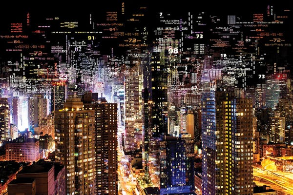 New York City Skylines: Numbers Collection - Times Square by Philippe Hugonnard