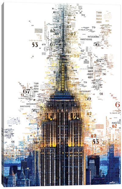 Numbers Collection - Empire State Canvas Art Print - Empire State Building