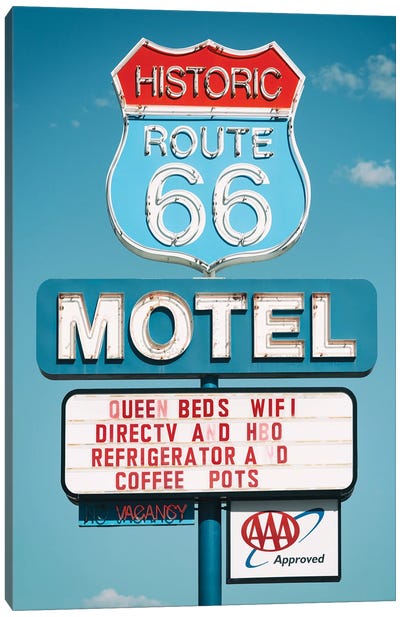 American West - Motel 66 Canvas Art Print - Route 66 Art