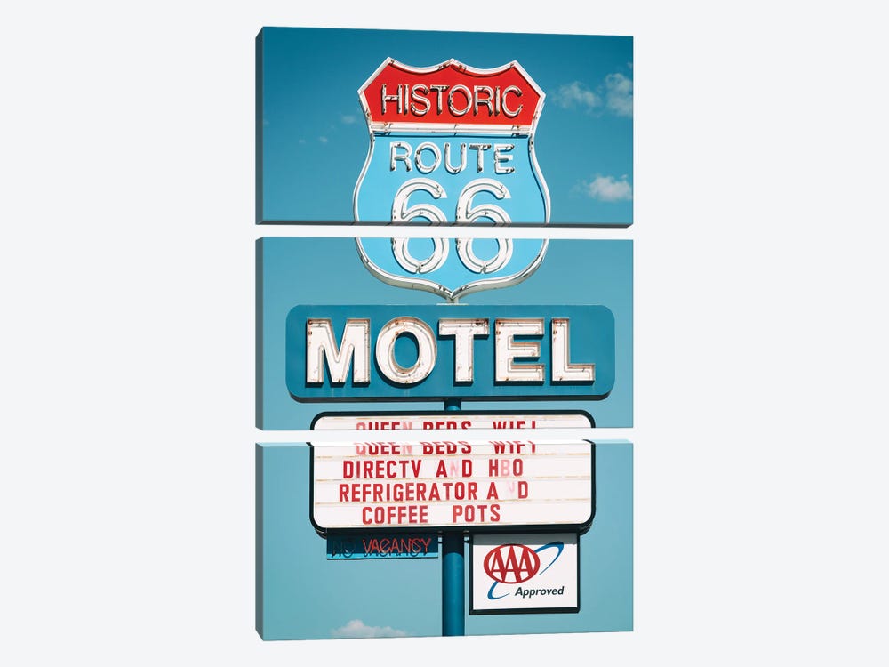 American West - Motel 66 by Philippe Hugonnard 3-piece Canvas Art Print