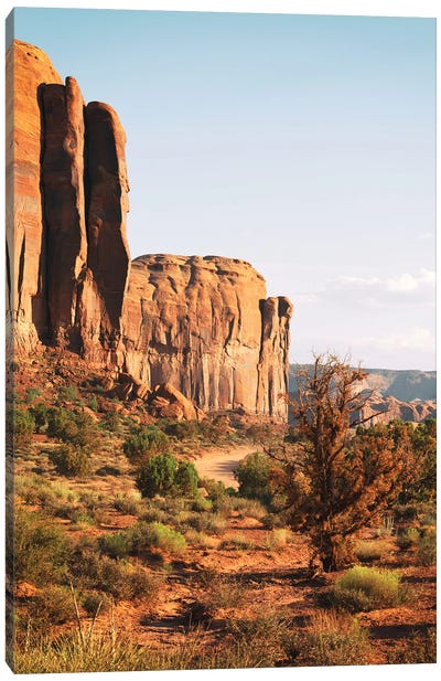 American West - Monument Valley Path Canvas Art Print - Valley Art