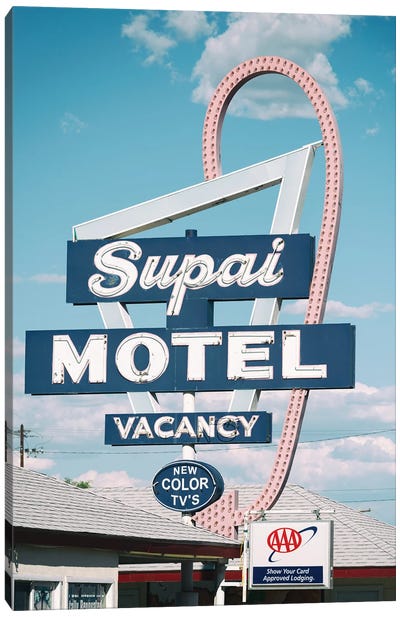 American West - Supai Motel Canvas Art Print - Signs