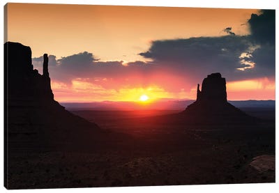 American West - Monument Valley Sunset Canvas Art Print - Valley Art