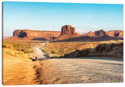 American West - Monument Valley Sunset Road Canvas Art Print - Valley Art