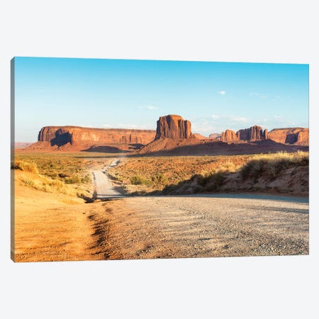 American West - Monument Valley Sunset Road Canvas Print #PHD2064} by Philippe Hugonnard Canvas Wall Art