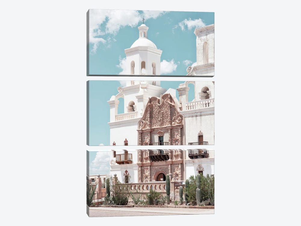 American West - White Church by Philippe Hugonnard 3-piece Canvas Print