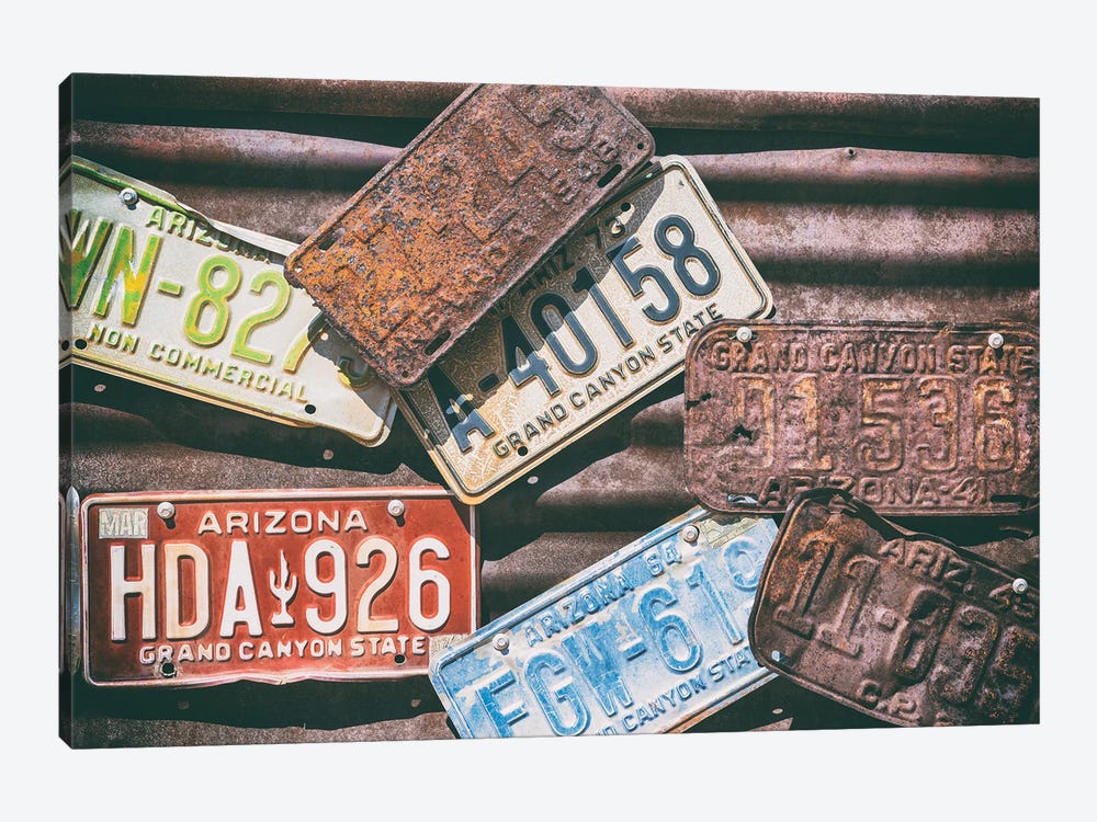 American West - Us License Plates by Philippe Hugonnard 1-piece Canvas Art Print