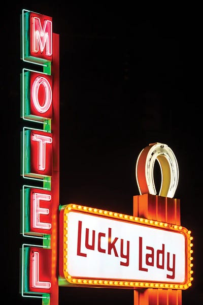 Signs: American West - Motel Lucky Lady by Philippe Hugonnard