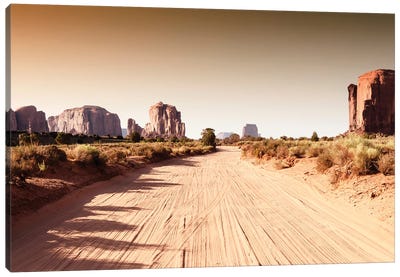 American West - Desert Road Canvas Art Print - Monochromatic Photography