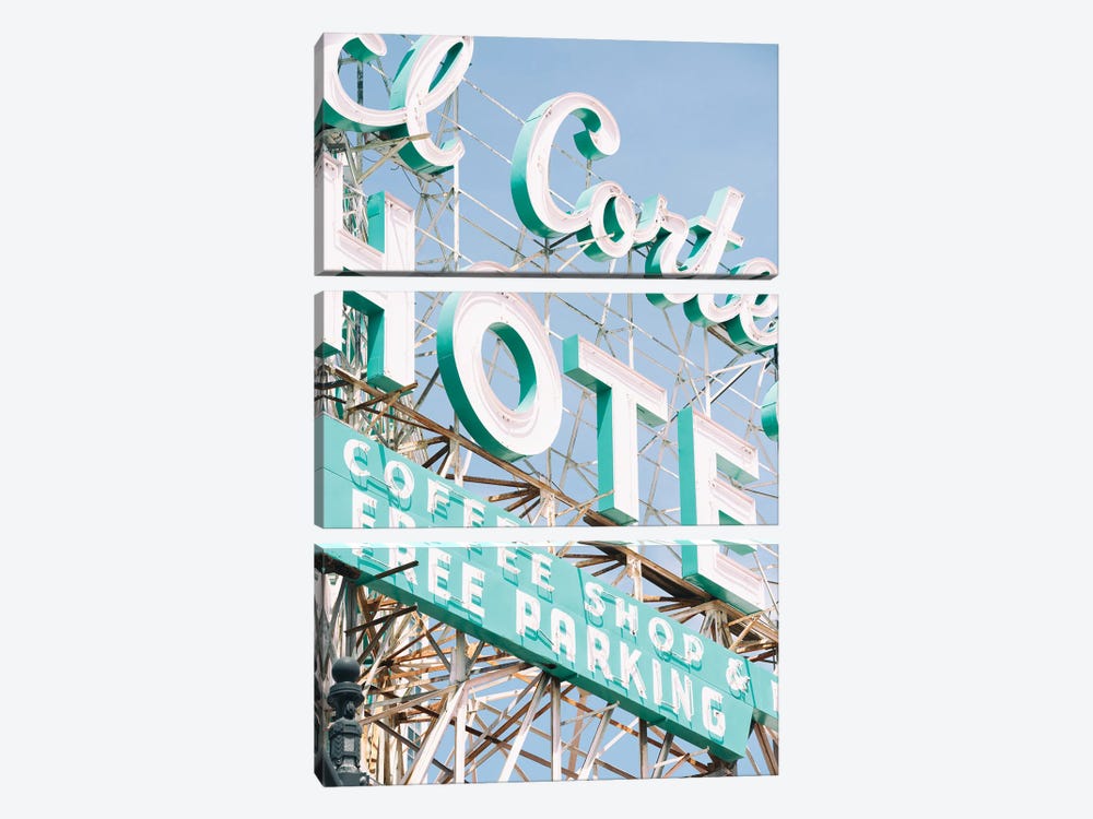 American West - Hotel Sign by Philippe Hugonnard 3-piece Canvas Art Print