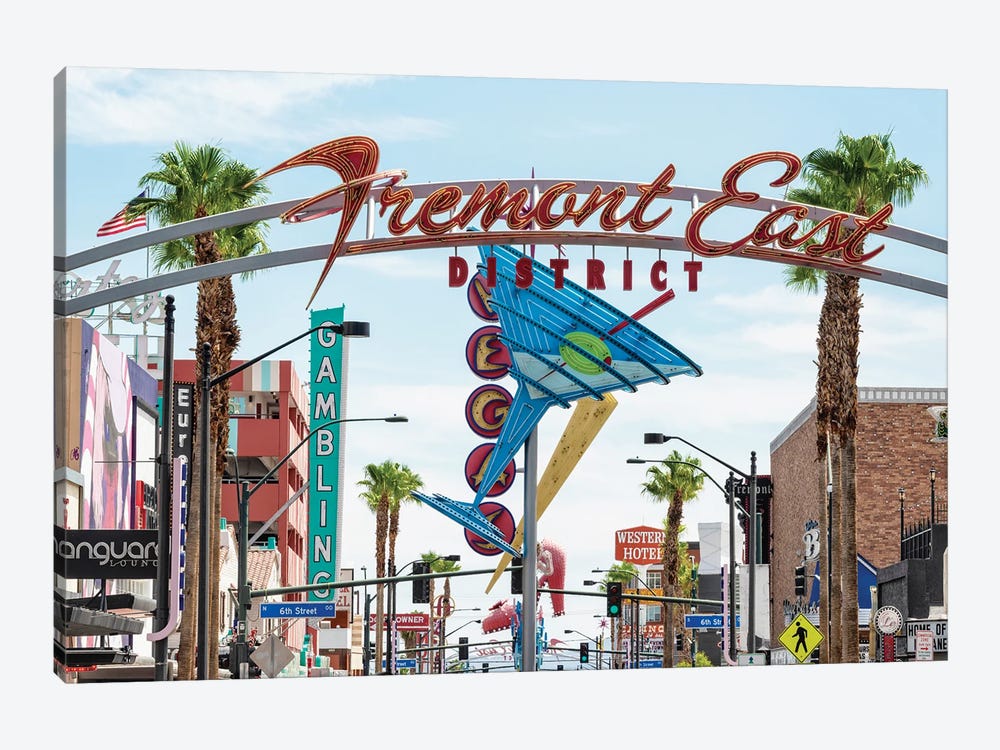American West - Vegas Fremont District by Philippe Hugonnard 1-piece Canvas Art Print