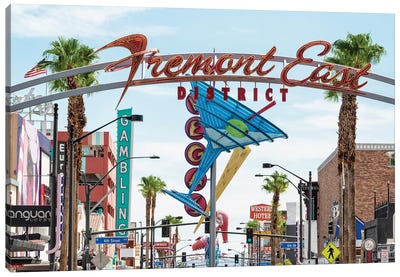 American West - Vegas Fremont District Canvas Art Print - Las Vegas Art