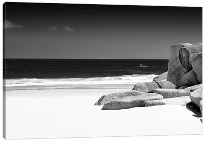 Tranquil White Sand Beach Canvas Art Print - Mercurial Grays