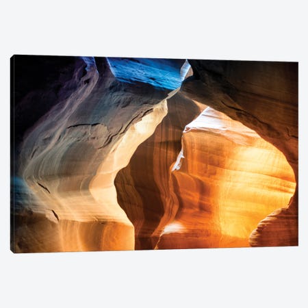 American West - Abstract Shapes Antelope Canyon Canvas Print #PHD2156} by Philippe Hugonnard Canvas Artwork