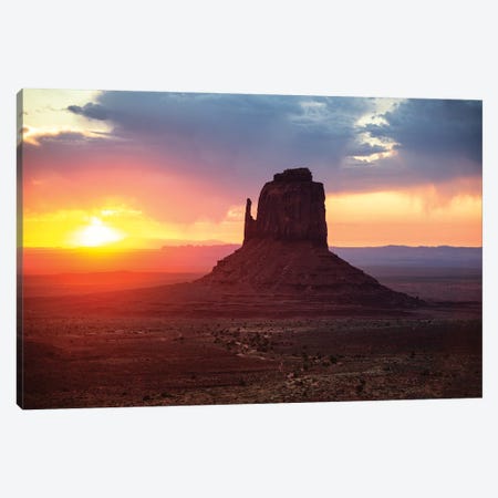 American West - Sunrise Over The Monument Valley Canvas Print #PHD2183} by Philippe Hugonnard Canvas Wall Art