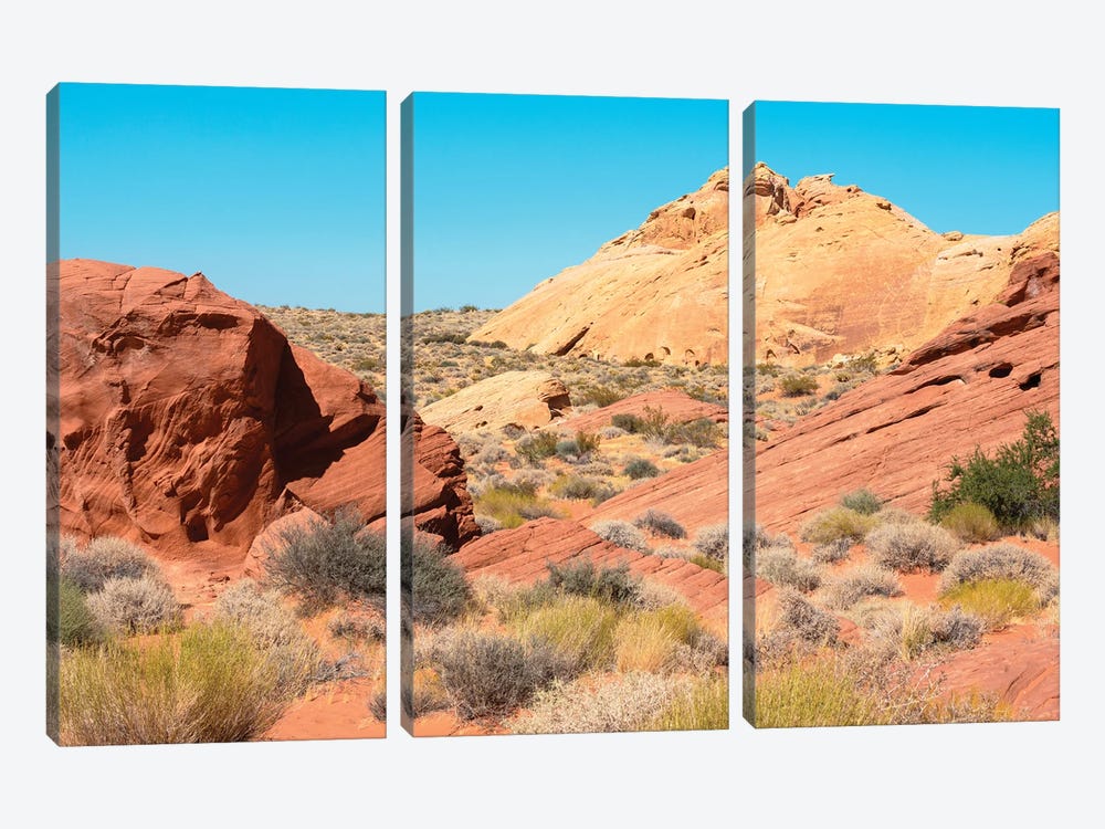 American West - Fire Valley Nevada by Philippe Hugonnard 3-piece Canvas Artwork