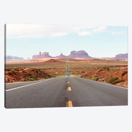 American West - Highway Monument Valley Canvas Print #PHD2196} by Philippe Hugonnard Canvas Artwork