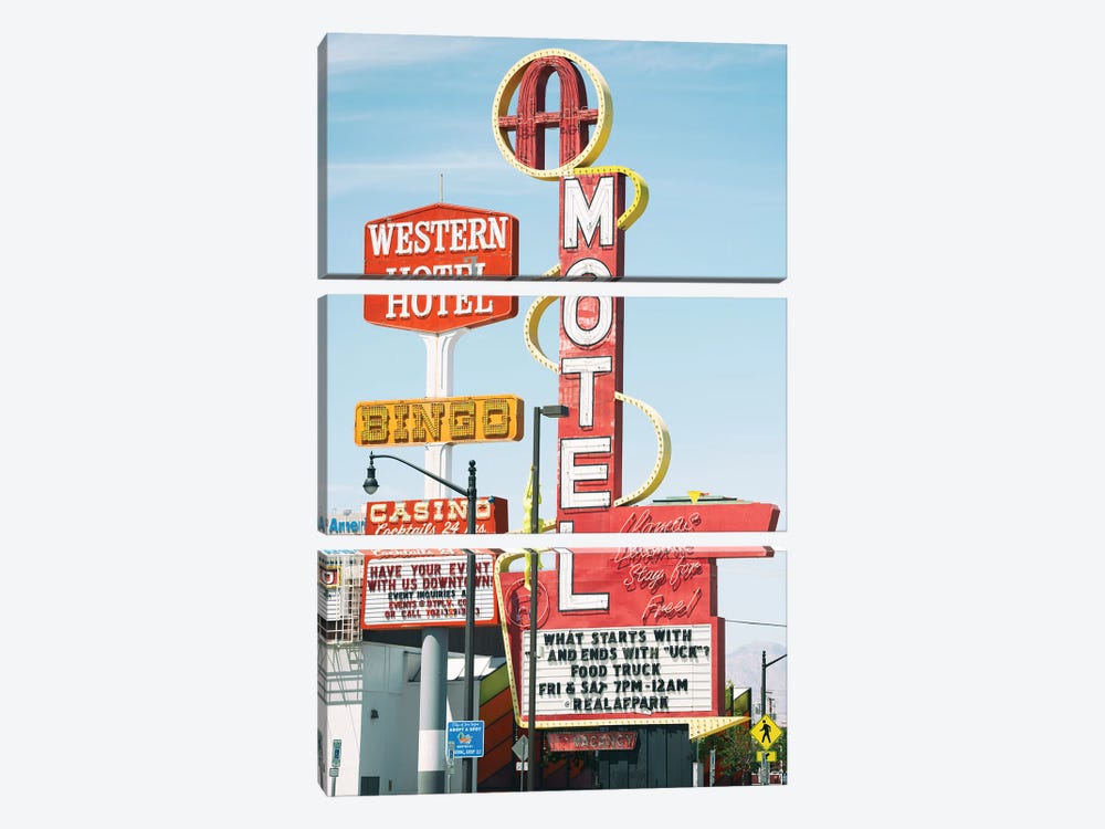 American West - Old Las Vegas by Philippe Hugonnard 3-piece Canvas Print