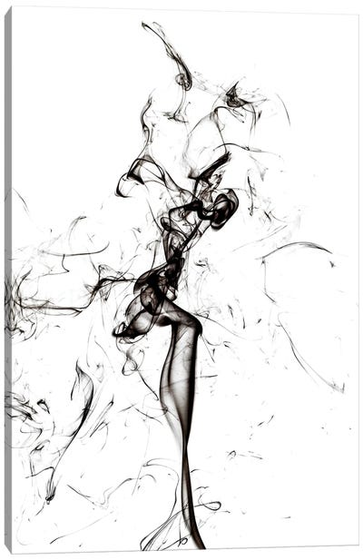Abstract Black Smoke - The Dancer Canvas Art Print - Abstract Smoke