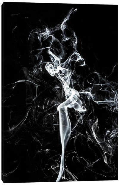 Abstract White Smoke - The Dancer Canvas Art Print - Abstract Smoke