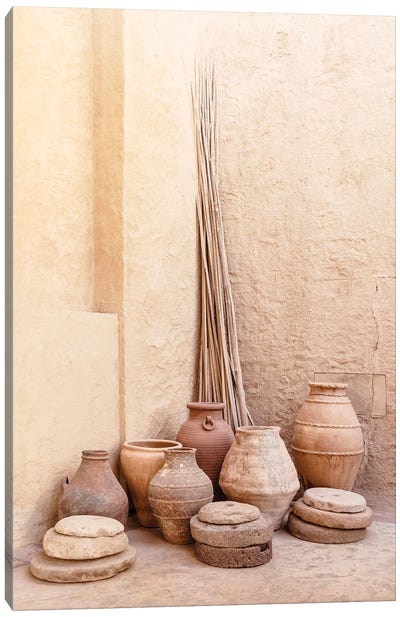Desert Home - Antique Jars Canvas Art Print - Natural Elements
