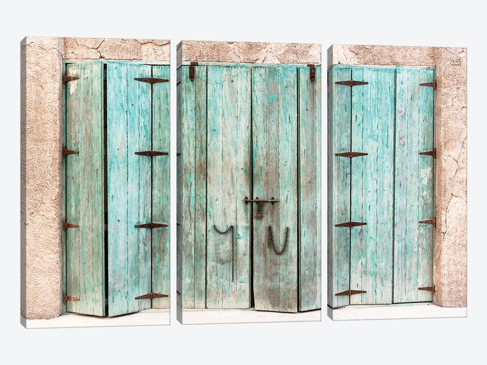 Desert Home - Antique Wooden Shutters by Philippe Hugonnard 3-piece Art Print