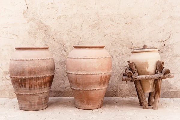 Japandi: Desert Home - Three Terracotta Jars by Philippe Hugonnard